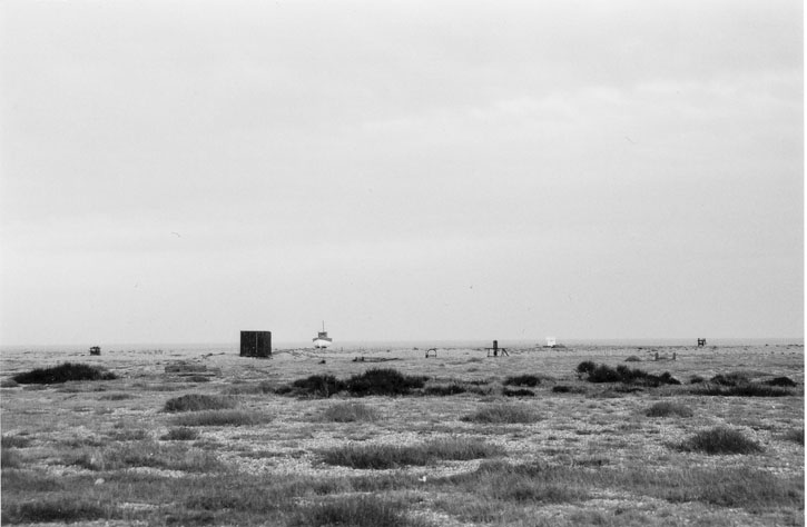 distant boats and a blockhouse